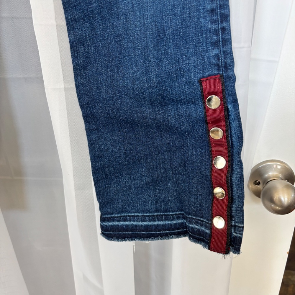Veronica Beard Carolyn 10" Baby Boot Jeans Women's 30 Button Fly Snap Cropped - Picture 3 of 5
